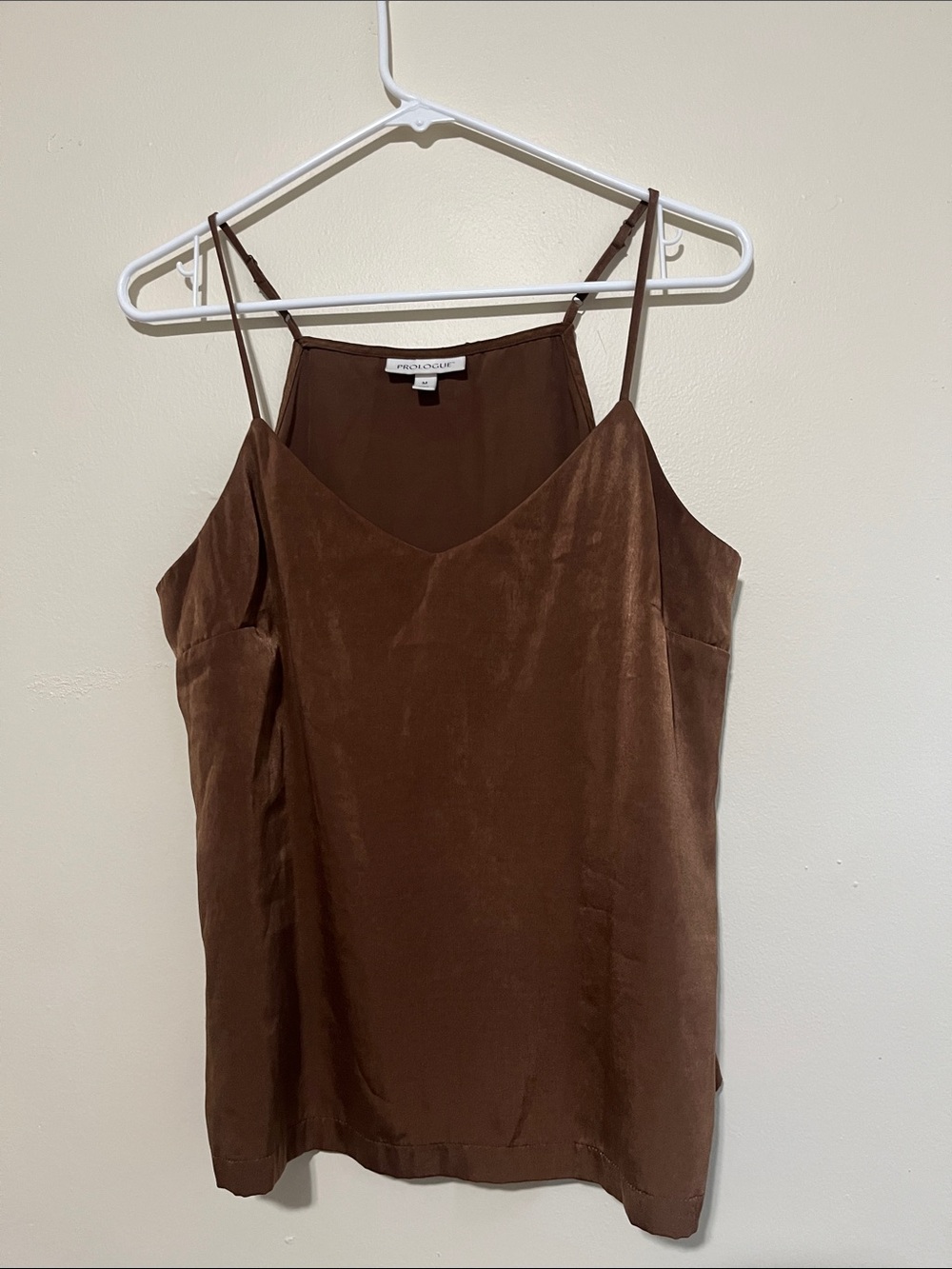 Prologue Chocolate Brown Satin V-Neck Camisole